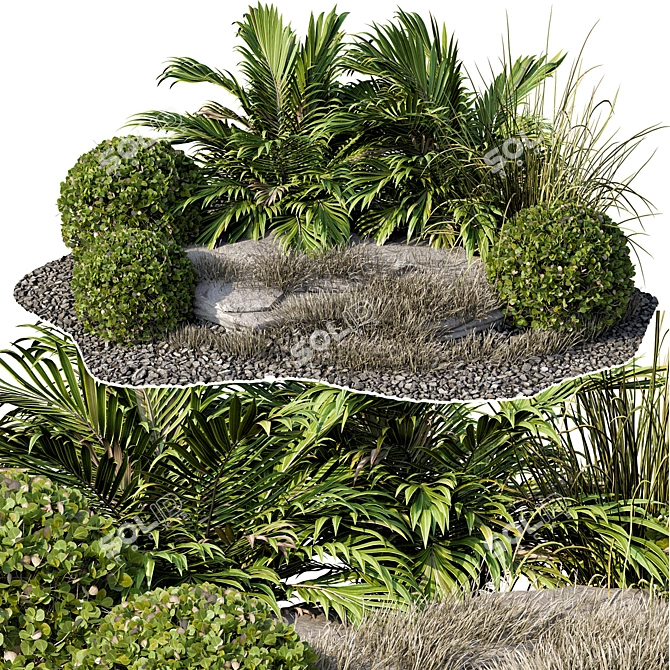 Garden Oasis Plant Set 3D model image 1