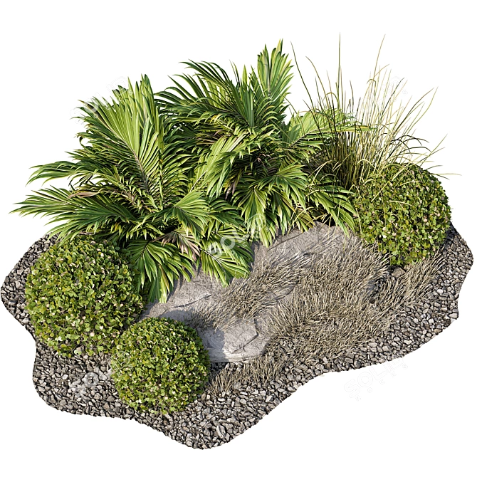 Garden Oasis Plant Set 3D model image 3