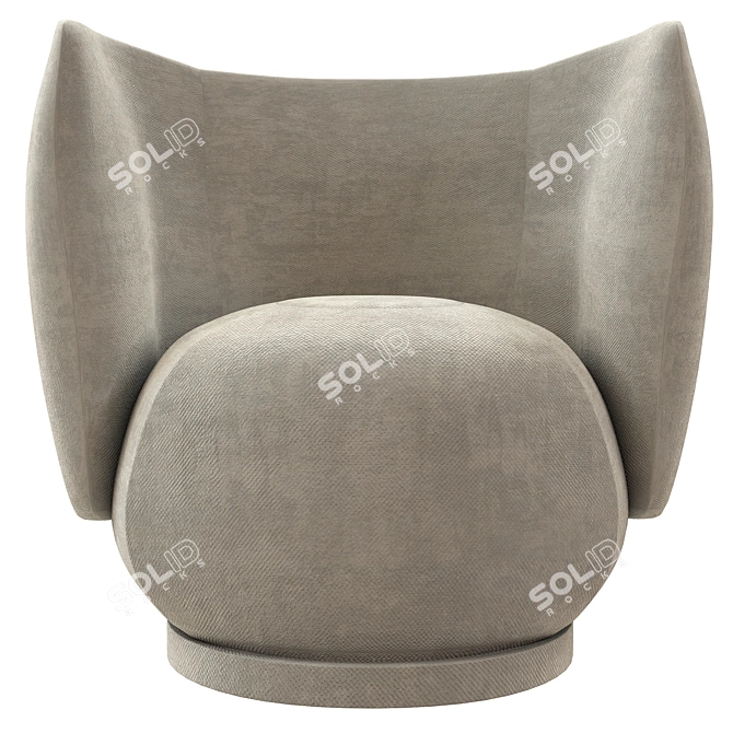 Sleek Swivel Lounge Chair 3D model image 3