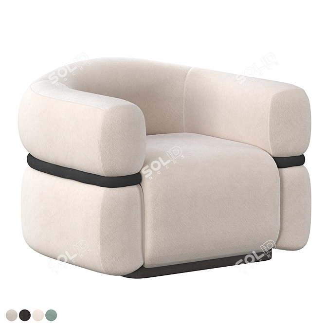 Modern Malibu Armchair: Dooq Design 3D model image 1