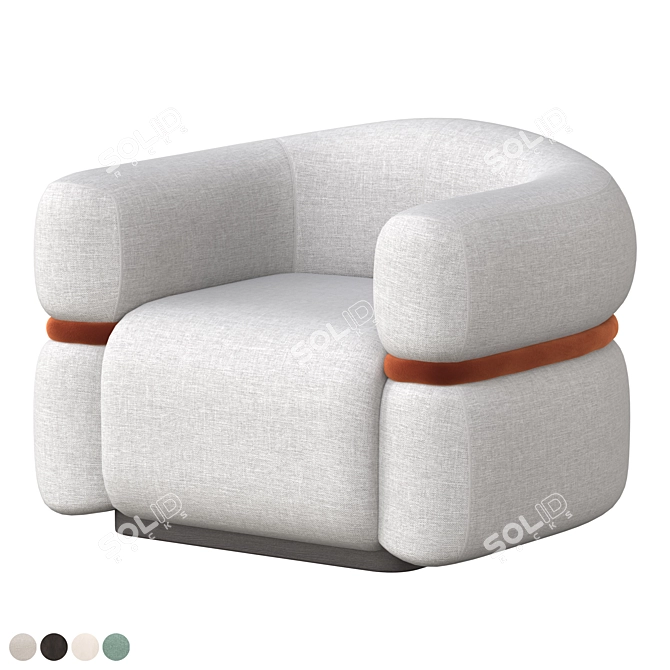 Modern Malibu Armchair: Dooq Design 3D model image 4