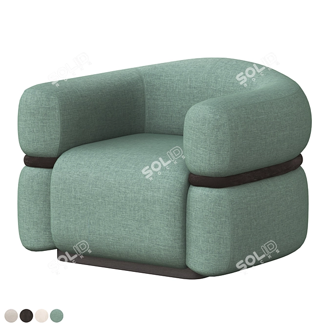 Modern Malibu Armchair: Dooq Design 3D model image 6