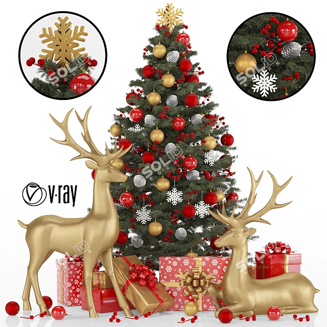 Lucky Reindeer Decor Set 3D model image 1