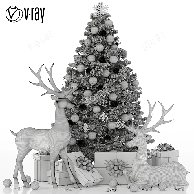 Lucky Reindeer Decor Set 3D model image 3