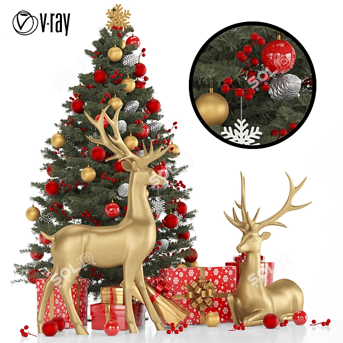 Lucky Reindeer Decor Set 3D model image 4