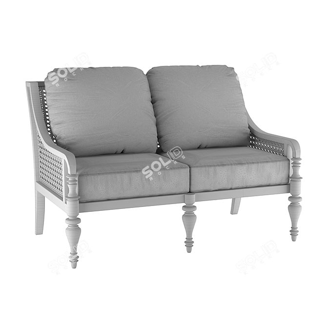 Title: "Albero Koloniale Aluminum Loveseat Sofa 3D model image 3