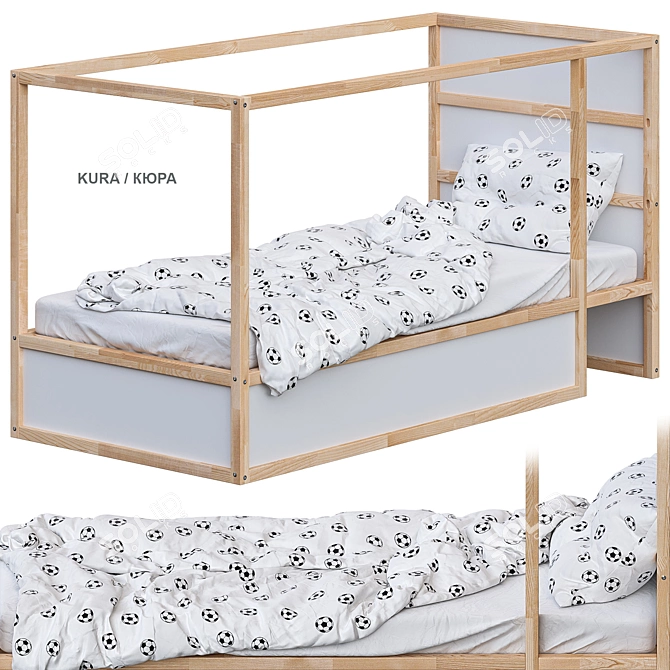 KURA KURA Double Bed - Stylish and Versatile 3D model image 1