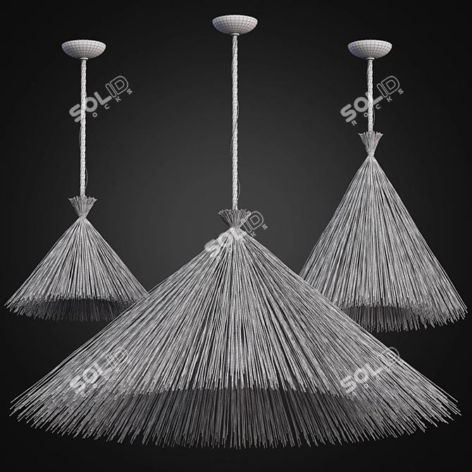 Rustic Branch Ceiling Lamp 3D model image 2