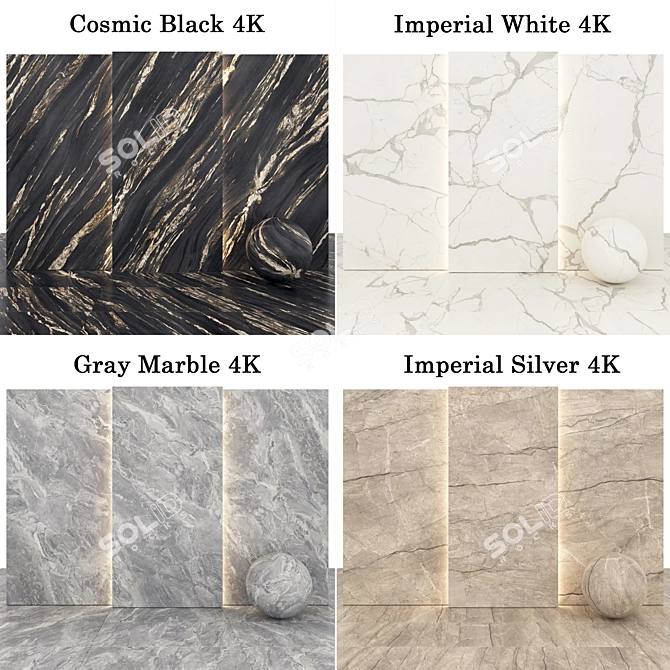 Marble Collection: Elegant Slabs & Tiles 3D model image 2