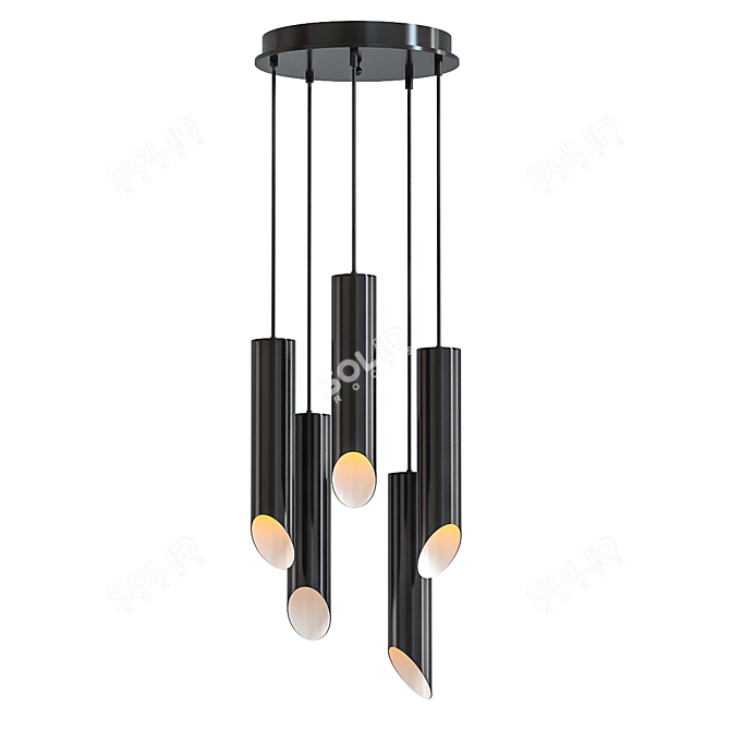 Sleek Zylinder Pendant Light 3D model image 1