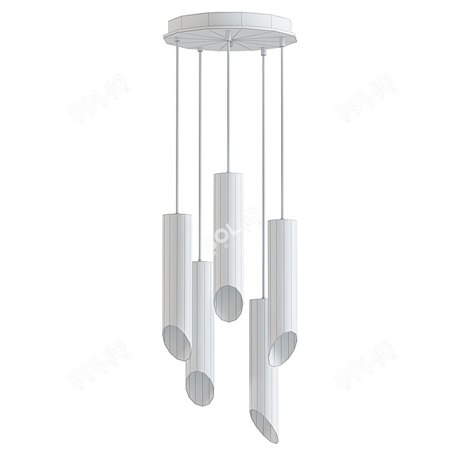 Sleek Zylinder Pendant Light 3D model image 2