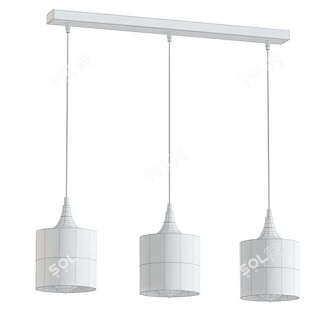 Elegant 3-Light Linear Pendant 3D model image 2