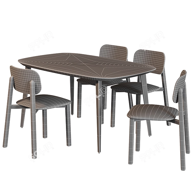 Vintage Watford Peoni Dining Set 3D model image 3