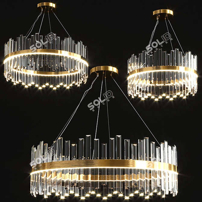 Elegant Crystal Chandelier - Luxurious Modern Lighting 3D model image 1