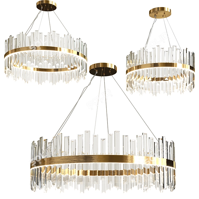 Elegant Crystal Chandelier - Luxurious Modern Lighting 3D model image 4
