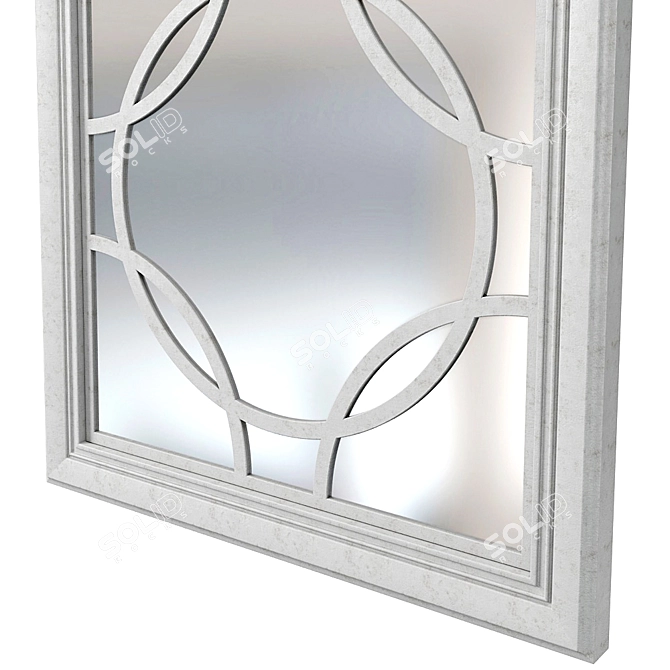 Elegant Gray Circles Mirror 3D model image 2