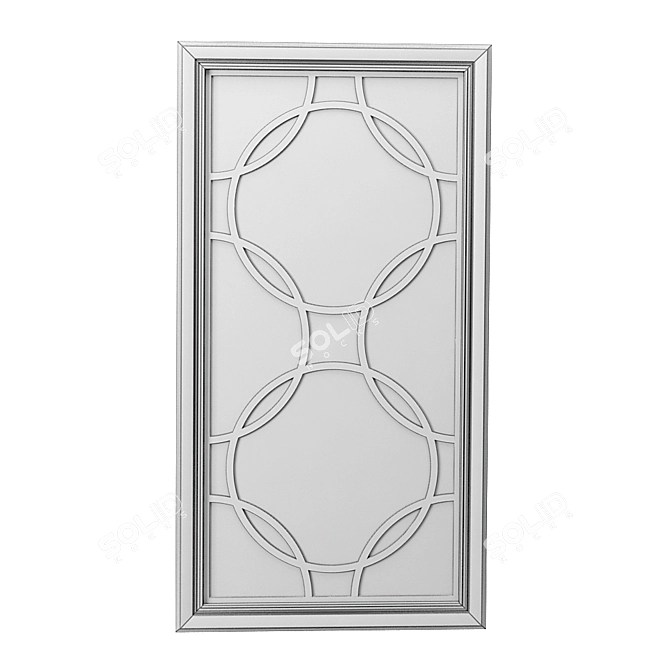 Elegant Gray Circles Mirror 3D model image 4