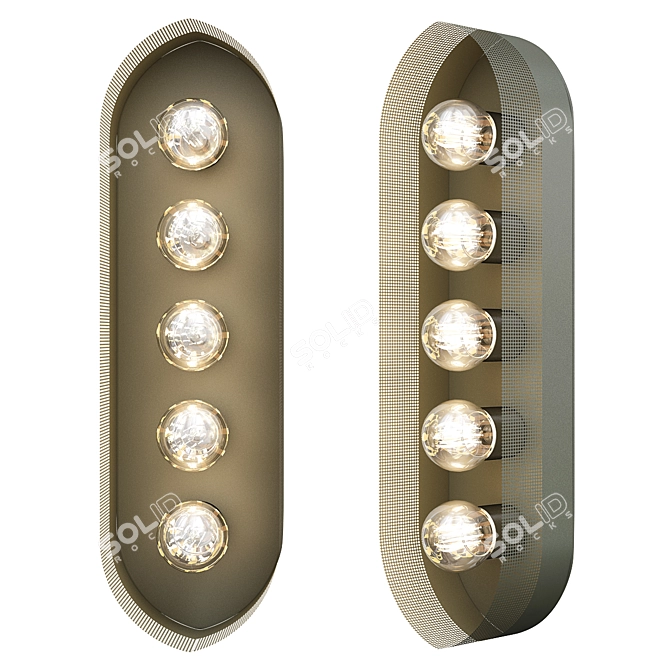 Vintage-inspired Harlow 5 Sconce 3D model image 1