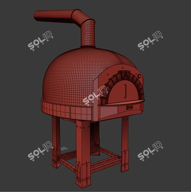 Mosaic Wood-Fired Pizza Oven 3D model image 3