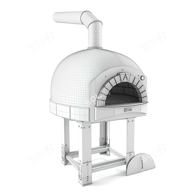 Mosaic Wood-Fired Pizza Oven 3D model image 10