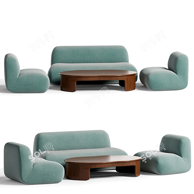 Boconcept Boucle Hippo Loveseat Sofa 3D model image 1