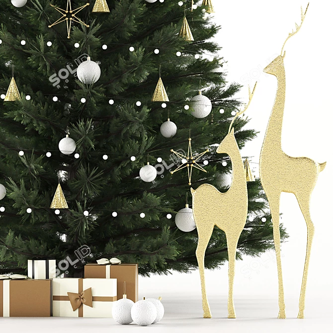 Festive Christmas Decor Set 3D model image 3
