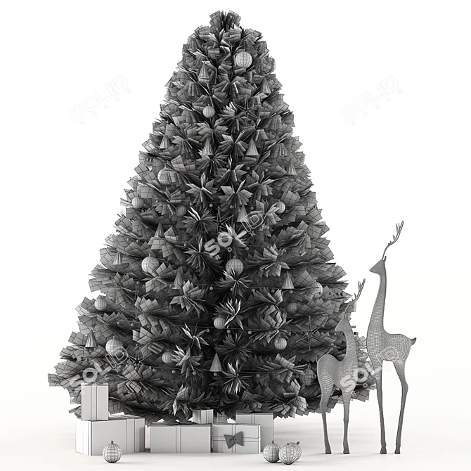 Festive Christmas Decor Set 3D model image 4
