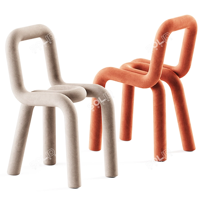 Sleek Moustache Chair | Bold & Stylish 3D model image 1