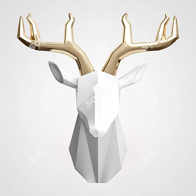 ImperiUMloft Designer Deer Head Wall Decor 3D model image 2