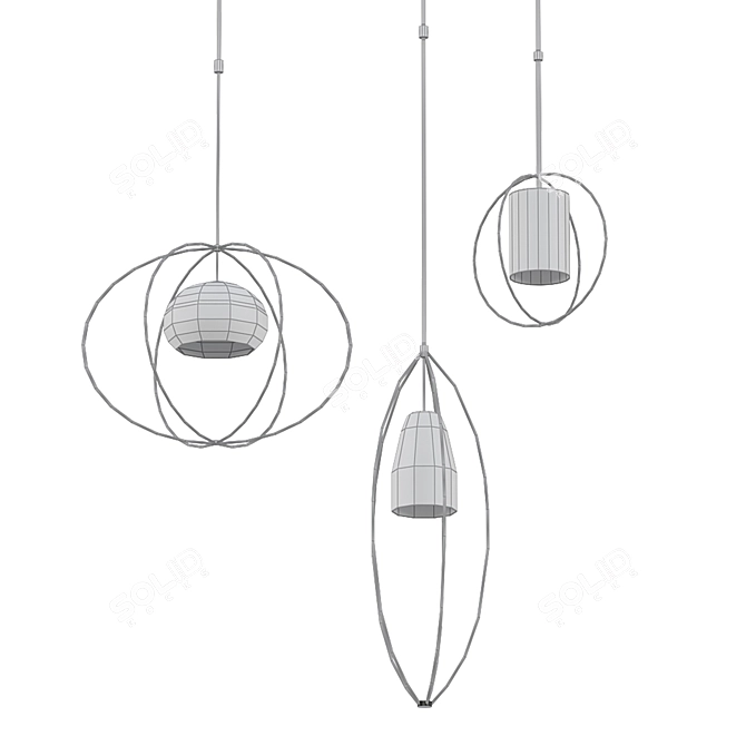 Forge Your Style: Tiered Pendant Lighting 3D model image 2