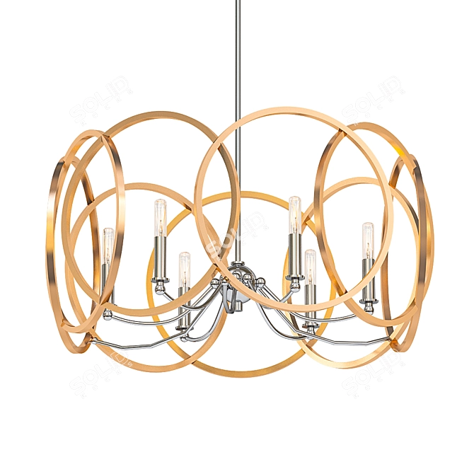 Golden Glow 6-Light Chandelier 3D model image 1