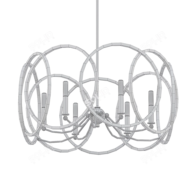 Golden Glow 6-Light Chandelier 3D model image 2