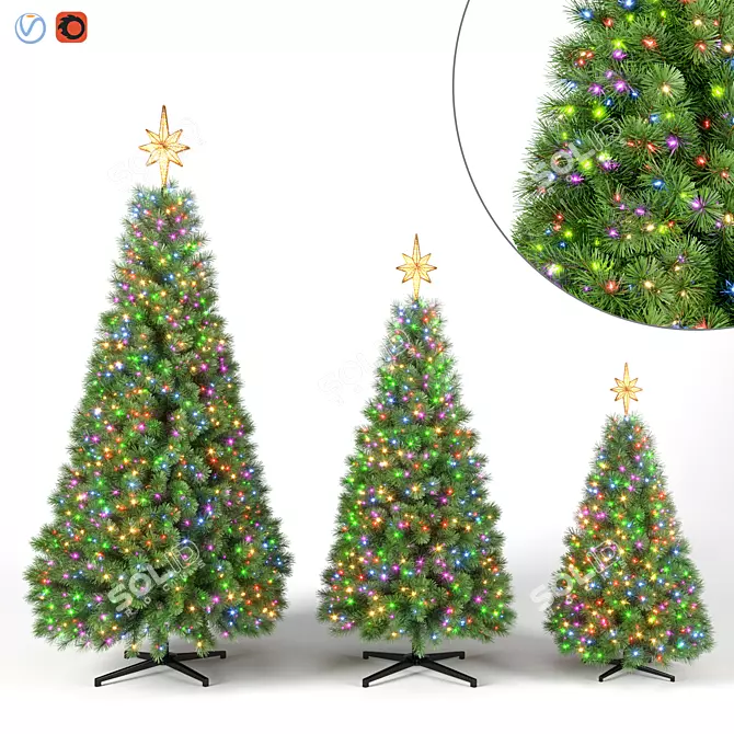 3D Christmas Tree Set 3D model image 1