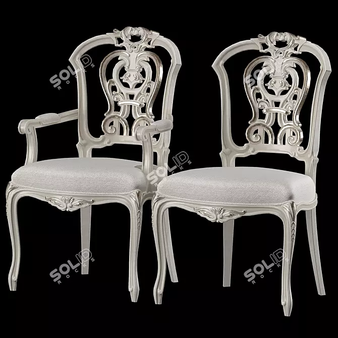 Elegant Valeria Dining Set 3D model image 4