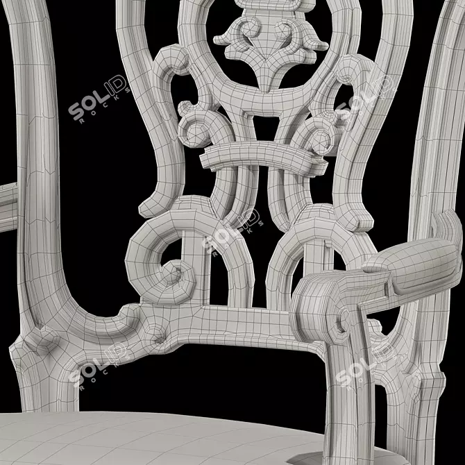 Elegant Valeria Dining Set 3D model image 6