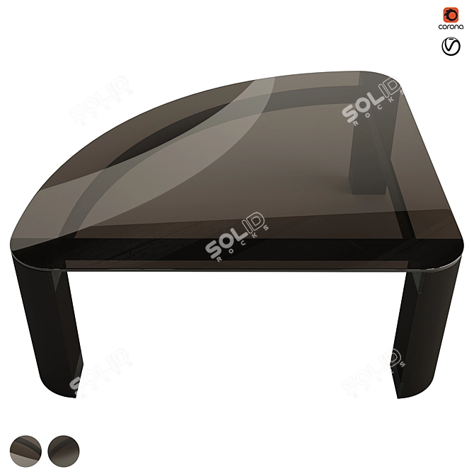 Flou Quartetto 2022.1: Stylish Bronze Glass Side Table 3D model image 8