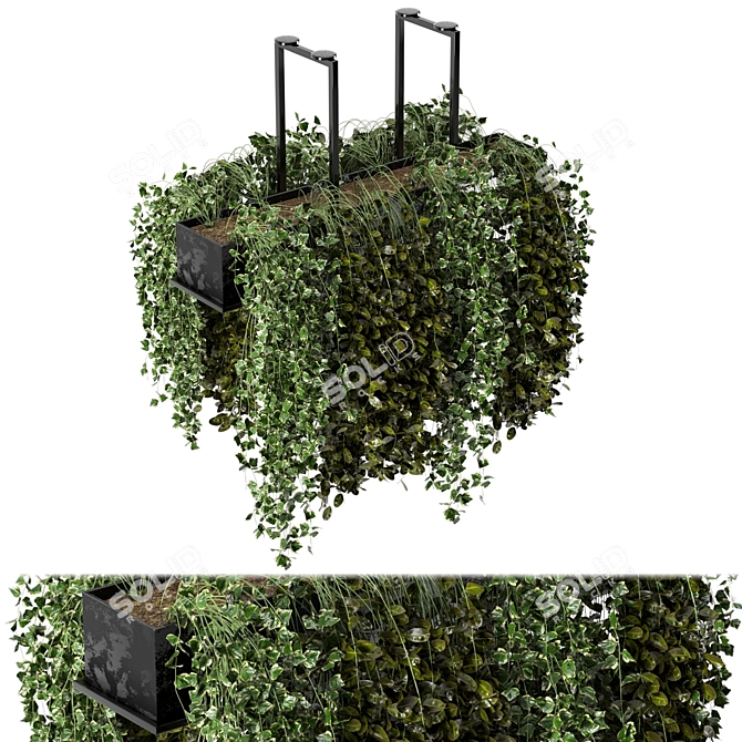 Metal Box Hanging Plant Set 3D model image 3