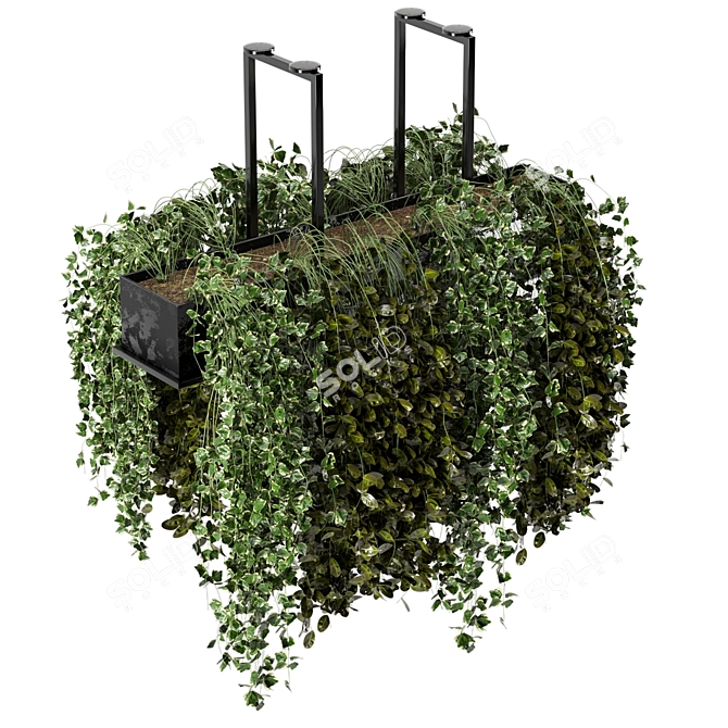 Metal Box Hanging Plant Set 3D model image 5