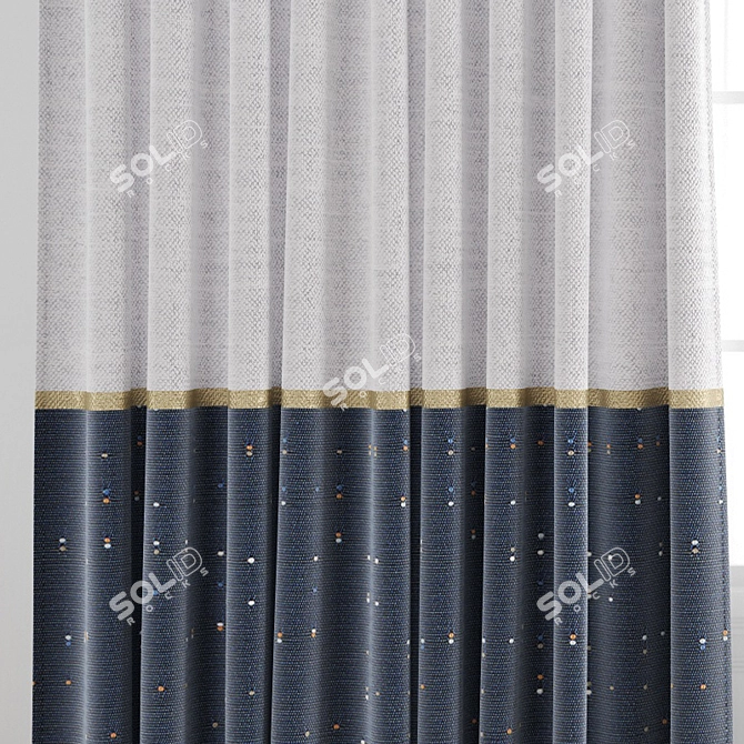 Polygonal Curtain Model: High Quality, Max & Obj Files 3D model image 2