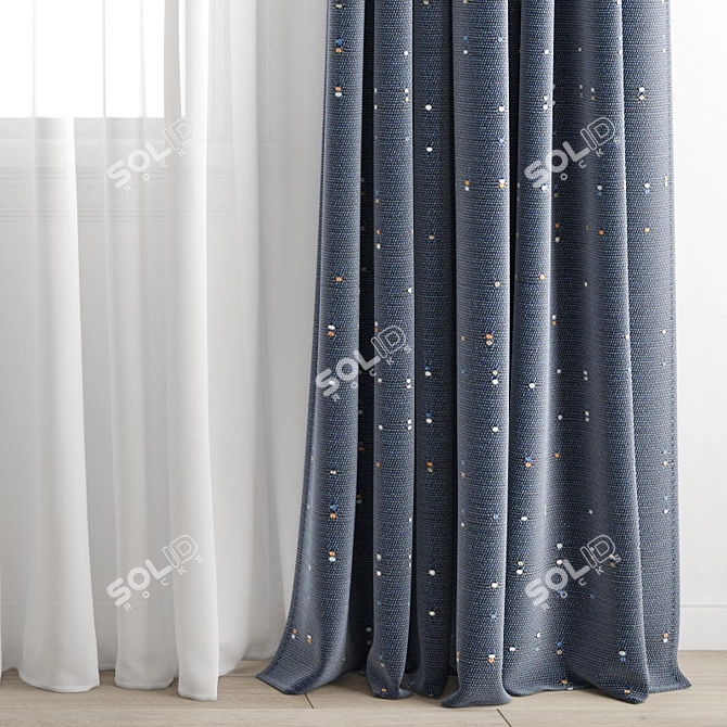 Polygonal Curtain Model: High Quality, Max & Obj Files 3D model image 3