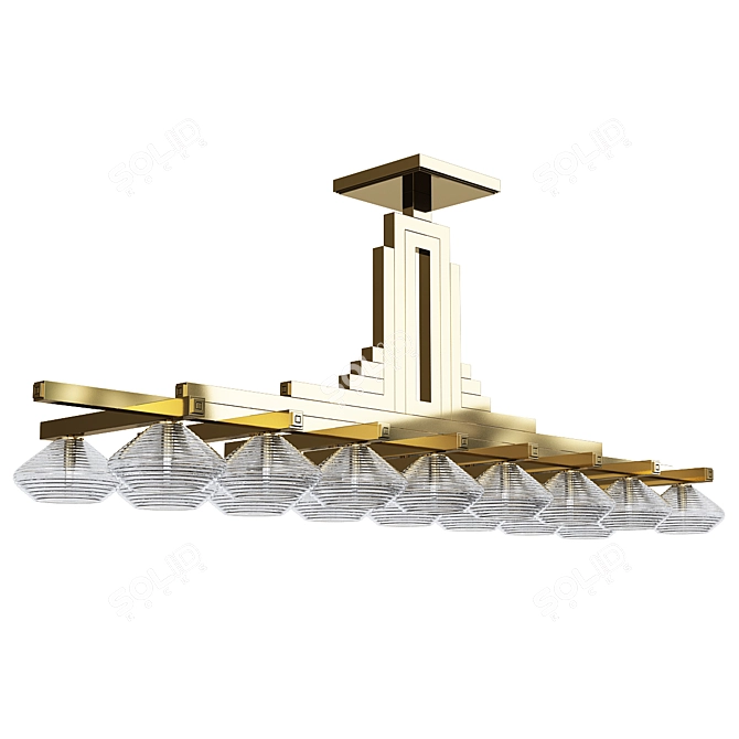 Elegant Art Deco Chandelier 3D model image 1