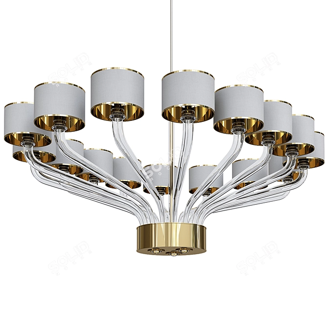 Elegant Murano Glass Chandelier 3D model image 1