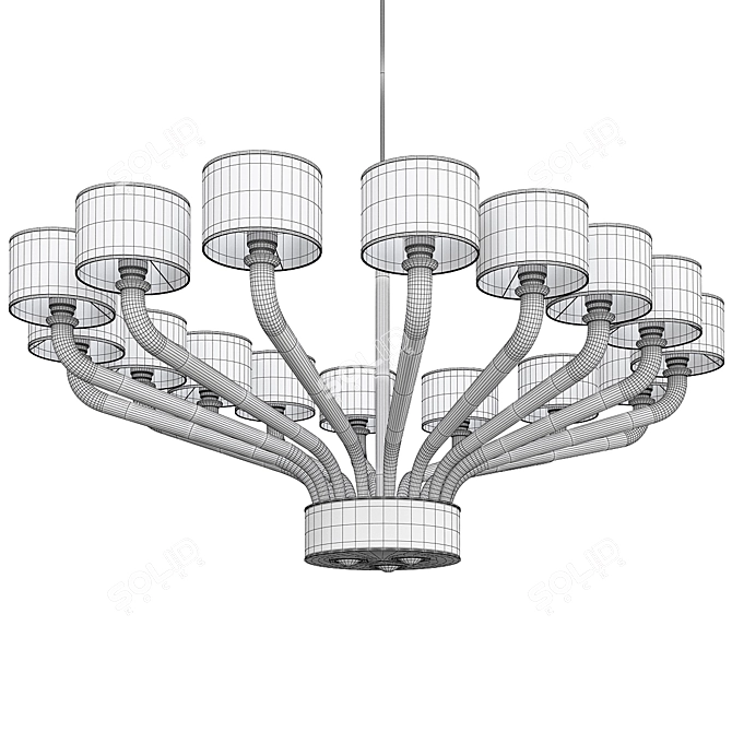 Elegant Murano Glass Chandelier 3D model image 2