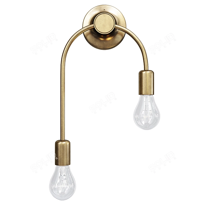 Elegant Simone Double Sconce 3D model image 1