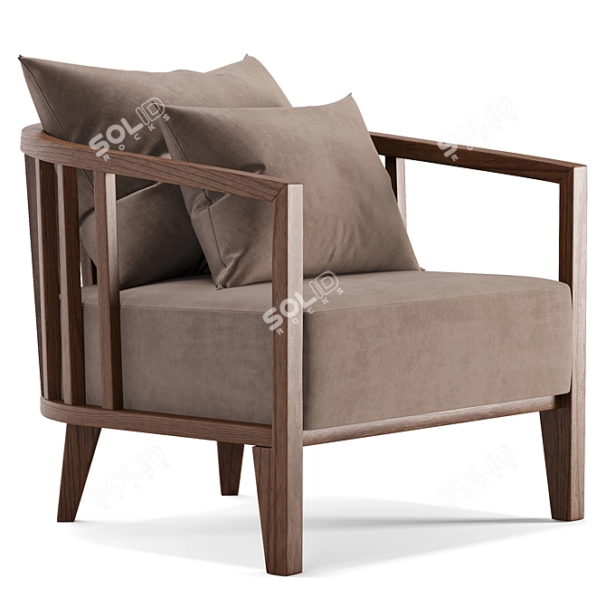 Goba Loungechair: Stylish and Modern Armchair for Ultimate Comfort 3D model image 1