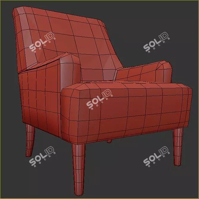 Elegant Elsie Upholstered Armchair 3D model image 5