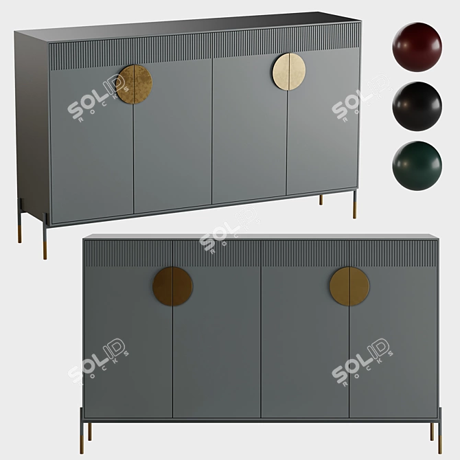 Modern 4-Color Dresser, 400x1800x1100 3D model image 1