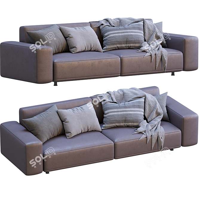 Modern Cross-Design Sofa 3D model image 5