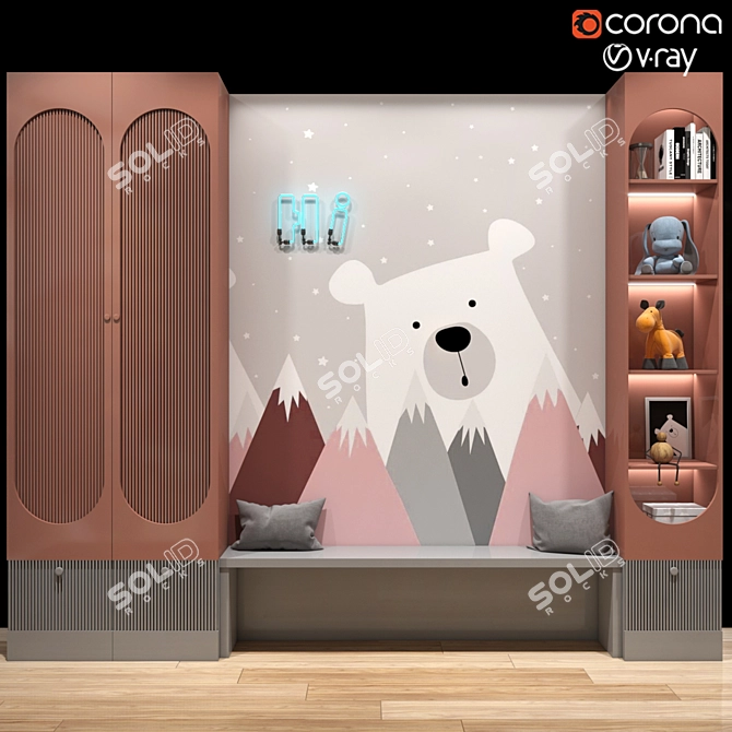 Kids Furniture Collection 3D model image 1