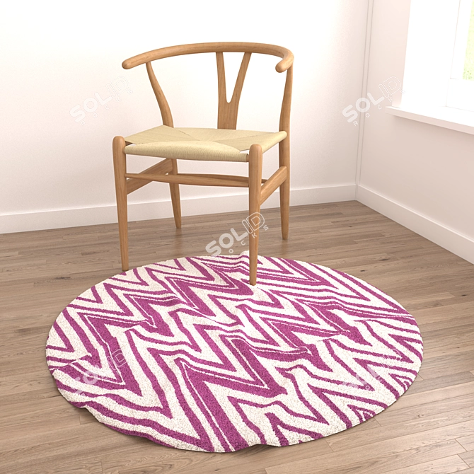 Versatile Round Rugs Set - 6 Pieces 3D model image 2